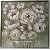 Sienų meno kūrinys WALLY 60x60cm, baltos gėlės