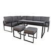 Lauko baldų komplektas Sodo baldų komplektas LEIPZIG stalas, kampinė sofa, 2 pufai