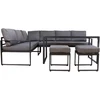 Lauko baldų komplektas Sodo baldų komplektas LEIPZIG stalas, kampinė sofa, 2 pufai