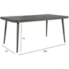 Home4You Lauko stalas ANDROS, 180x90xH75 cm, stalviršis: 5 mm stiklas, spalva: akmenų pilkumo, rėmas ir kojos: aliuminis, spalva: pilka