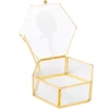 Stiklinė dėžutė BERYL 15x9xH5cm, aukso spalvos