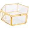 Stiklinė dėžutė BERYL 15x9xH5cm, aukso spalvos