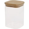 Home4You Stiklinis stiklainis JAR 10x10xH14cm 1100ml su bambukiniu dangteliu