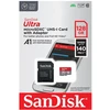 SanDisk Ultra Micro SDXC atminties kortelė 128GB Android 140MB/s A1 UHS-I + adapteris