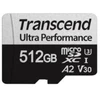 SD Micro SD atminties kortelė 512GB Transcend SDXC USD340S su adapteriu