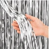 Dekoratyvinė užuolaida lietutis, sidabrinė spalva, 100x200cm