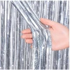 Dekoratyvinė užuolaida lietutis, sidabrinė spalva, 100x200cm
