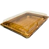 Plastikinis padėklas su dangčiu 1vnt užkandžiams 26 x 18,5 x 4,5 cm