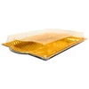Plastikinis padėklas su dangčiu 1vnt užkandžiams 36 x 24,5 x 6 cm