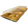 Plastikinis padėklas su dangteliu 1vnt užkandžiams 40 x 16 x 6 cm