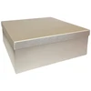 Popierinė dovanų dėžutė dramblio kaulo spalvos 30,5 x 30,5 x 11 cm, 1 vnt