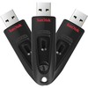 3er Pack SanDisk Ultra Typ-A 32GB USB-Stick Ohne Schutzkappe, bis zu 100 MB/s, USB 3.2 Gen 1x1 (5 Gbit/s)