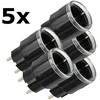 5x Shelly Plug S Gen3 Matter juodas Bundle - kleiner smarter Stecker mit Bluetooth-Konnektivität und Leistungsmessung / Unterstützt bis zu 12 A 2500