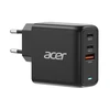Acer 67W PD GaN Charger, 2 x USB C and 1 x USB A, EU Plug, 100W USB C cable, Juodas (Retail Pack)