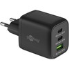 „Goobay 64753“ 65 W USB-C PD GaN daugiaportinis greitasis įkroviklis, Nano, Juodas