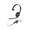 Ausinės Poly Blackwire C5210 USB-C ir 3,5 mm lizdo jungtis