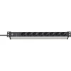 Brennenstuhl Alu-Line 19" apsaugos nuo viršįtampių maitinimo juosta - 8 krypčių, 19" maitinimo juosta, pagaminta iš aukštos kokybės aliuminio [serverio spintelei su 2m ca