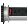Brennenstuhl Tower Power USB stalinis ilgiklis, 3x CEE 7/4, 2xUSB, sidabrinis / juodas 1396200013 / GT-652