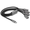 Delock 4 Port USB 2.0 Kabelis-Hub mit USB Type-C™ Anschluss 60 cm