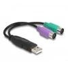 Delock Atblokuokite USB į PS/2 adapterį