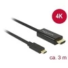 Delock Atrakinimo kabelis USB Type-C™ kištukas > HDMI-A kištukas DP-Alt režimas 4K 30 Hz 3 m juodas