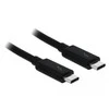 DELOCK laidas Thunderbolt 3 USB-C kištukas > USB-C vyriškas pasyvus 1,0 m 5 A 20 Gb/s juodas