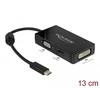 DELOCK Adapteris USB Type-C Stecker more VGA / HDMI / DVI Buchse juodas