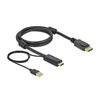 DELOCK HDMI M DisplayPort M 4K laidas 1m maitinamas USB AM juodas