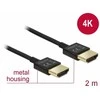 DELOCK laidas HDMI A Stecker HDMI A Stecker High Speed su Ethernet 3D 4K 2,0 m Premium Slim Delock