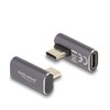 Delock USB Adapteris 40 Gbps USB Type-C™ PD 3.0 100 W - Stecker zu Buchse gedreht gewinkelt links / rechts 8K 60 Hz Metall