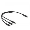 „Delock“ USB įkrovimo laidas „3 viename“ C tipo USB iki „Lightning“ / „Micro USB“ / „C tipo USB“ 30 cm