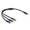 Delock USB Ladekabel 3 viename USB Type-C zu Lightning / Micro USB / USB Type-C