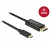 DELOCK Cable USB Type-C male more Displayport male (DP Alt Mode) 4K 60 Hz 2 m juodas