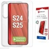 „Samsung Galaxy S25/S24“ tikras ekrano stiklas + dėklas, pagamintas iš „Displex“ skaidraus