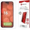 Apple iPhone 16 tikras ekrano stiklas + dėklas, pagamintas „Displex“, skaidrus