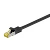 Goobay 3m RJ45 pataisinis kabelis CAT 6A S/FTP (PiMF), 500 MHz, su CAT 7 neapdorotu kabeliu, juodas LSZH be halogenų, varinis