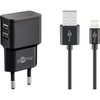 Goobay Apple Lightning dvigubo įkrovimo rinkinys 2,4 A [juodas]