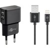 Goobay Apple Lightning dvigubo įkrovimo rinkinys 2,4 A [juodas]