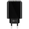Goobay dvigubas USB greitas įkroviklis USB/QC3.0 (28W) juodas