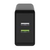 Goobay dvigubas USB greitas įkroviklis USB/QC3.0 (28W) juodas