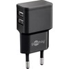 „Goobay Micro USB“ dvigubo įkrovimo rinkinys 2,4 A [juodas]