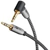 Kabelis Goobay AUX garso pajungimo laidas, 3,5 mm stereo, 90, 1 m, Sharkskin Pilkas - Laido ilgis 1 m