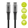 Goobay USB-C į USB-C su metalinėmis jungtimis, pilka, 0,5m