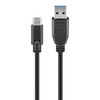 Kabelis USB Goobay USB-A - USB-C 1 m Juodas (JAB-2947876)