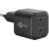 Goobay Dvigubas USB-C™ PD GaN Nano greitasis įkroviklis (35 W), juodas – juodos spalvos versija
