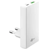 Įkroviklis Goobay Dvigubas greitas USB-C™ PD GaN įkroviklis 90° plokščias (65 W), baltas
