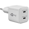 Įkroviklis Goobay Dual Fast įkrovimo stotelė USB-C™ PD GaN Nano (35 W) balta - Spalvota versija balta