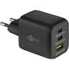 „Goobay 64753“ 65 W USB-C PD GaN daugiaportinis greitasis įkroviklis, Nano, Juodas