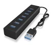 Icy Box RaidSonic ICYBOX IB-HUB1700-U3 7 prievadų šakotuvas su A tipo USB sąsaja ir maitinimo šaltiniu