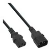 Maitinimo kabelis InLine IEC C13 M / F, Juodas, 3m (16632B)